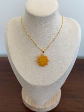 Grade A Burma Jade Philippine Sunflower Pendant